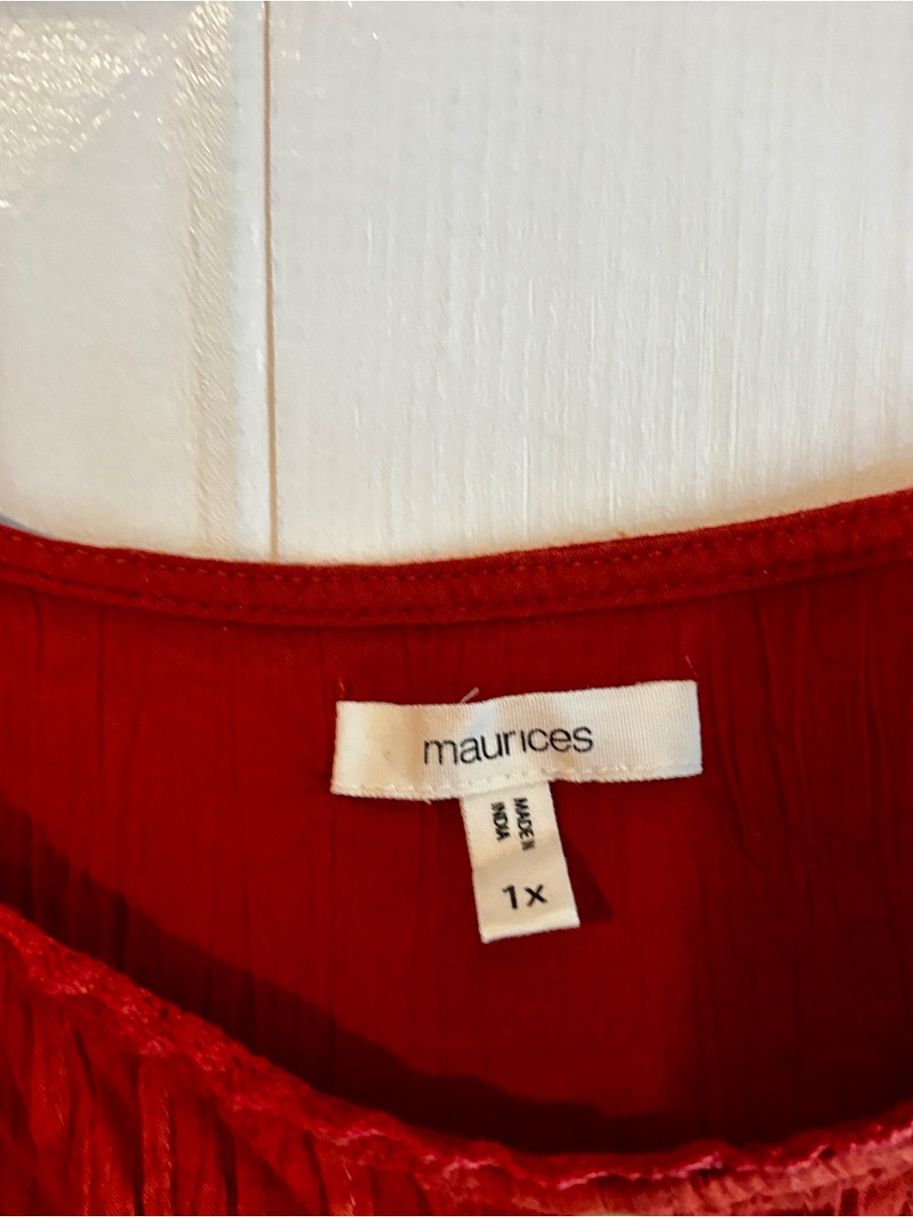 Maurices 1X Rust Ruffle Sleeve Cotton Blend Tank Top Boho Button Front - Picture 5 of 8